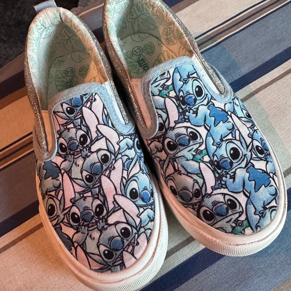 Disney Silver Shoes with Stitch Character